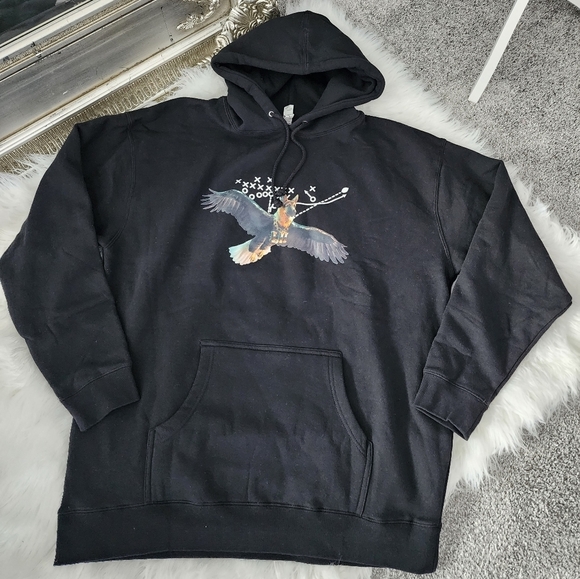 Black pullover hoodie with German Shepherd Eagle graphic. Plain back. Siz… - Picture 1 of 5